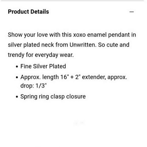 Love XOXO Silver Pendant Necklace Red Enamel NWT - Picture 6 of 6